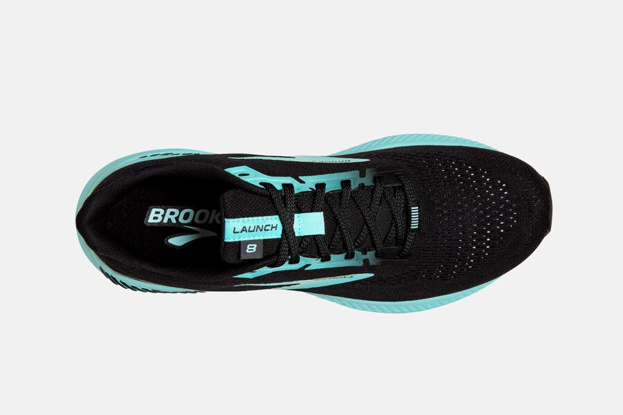 Brooks Launch GTS 8 Road Running Shoes Womens Black/Blue 834516-IUS